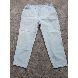 Vintage Lee Jeans‎ Womens 36W High Rise Denim Blue Cropped Inseam: 27"